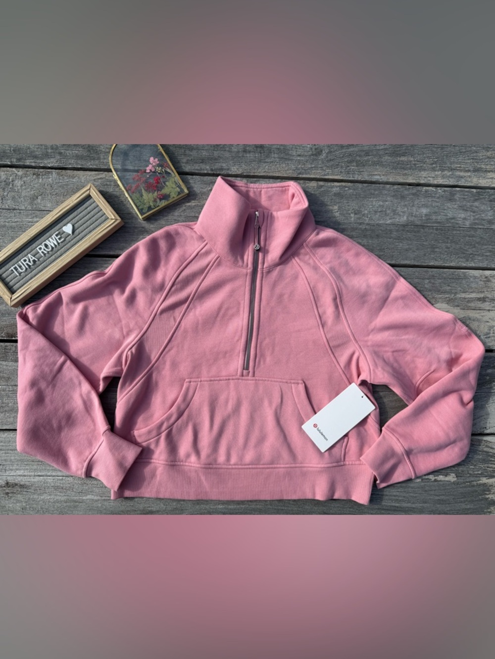 Lululemon Scuba Oversized Funnel Neck Pink Tide XS/S‎ NWT Half Zip Sweatshirt
